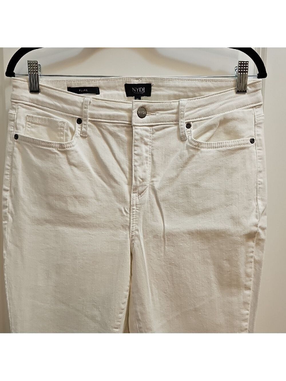 NYDJ Women's White Flare Jeans